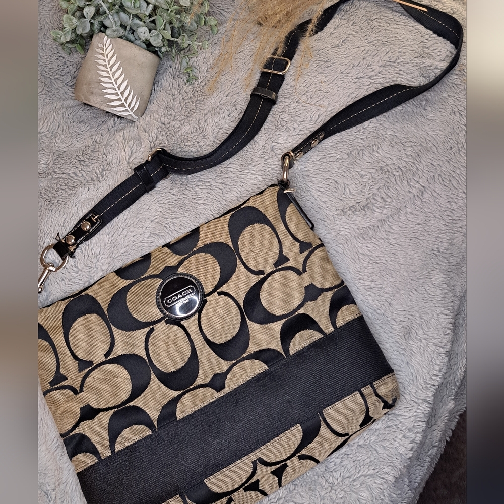 Coach Black and Tan Crossbody Bag